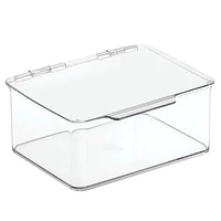 mDesign Plastic Cosmetic Vanity Storage Organizer Box with Hinged Lid in Clear at Nordstrom