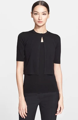 Akris punto Crop Wool Cardigan Black at Nordstrom,