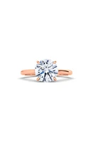 HauteCarat Round Lab Created Diamond 18K Gold Ring in 18K Rose Gold at Nordstrom