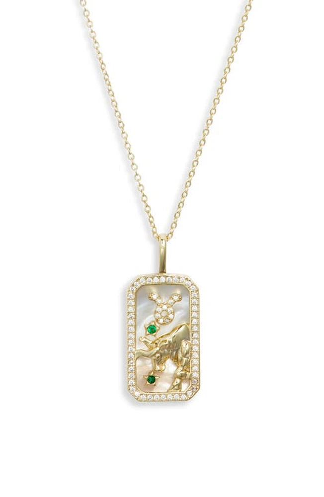 Melinda Maria Zodiac Pendant Necklace in Gold-Taurus at Nordstrom