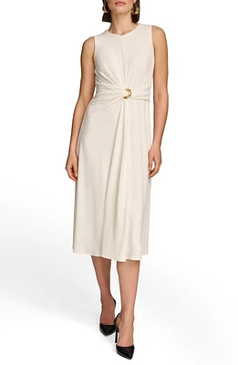 Donna Karan New York Poly Twisted Sleeveless Dress Cream at Nordstrom,