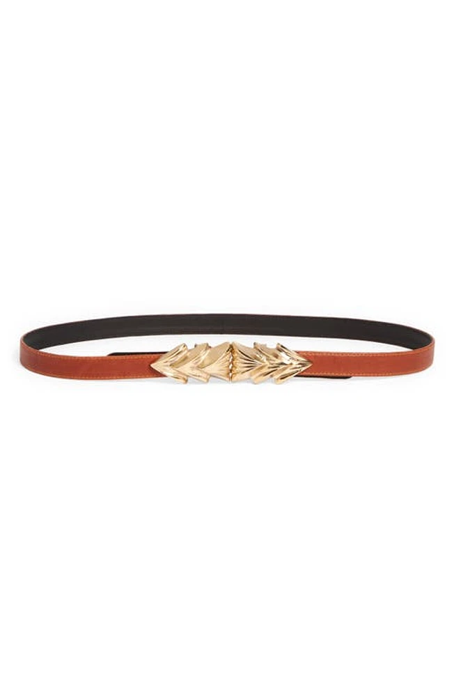 Raina Three Shells Leather Belt in Cognac at Nordstrom