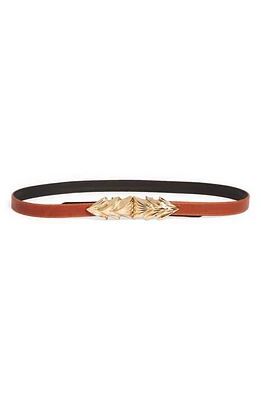 Raina Three Shells Leather Belt in Cognac at Nordstrom