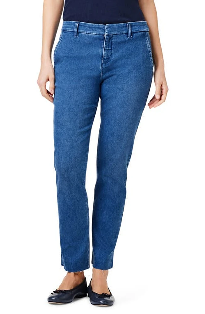 NIC+ZOE Raw Hem Ankle Straight Leg Trouser Jeans Gulfstream at Nordstrom,