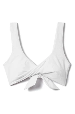 Reiss Danielle Textured Bikini Top White at Nordstrom,