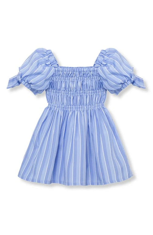 Habitual Stripe Puff Sleeve Sundress Blue at Nordstrom,