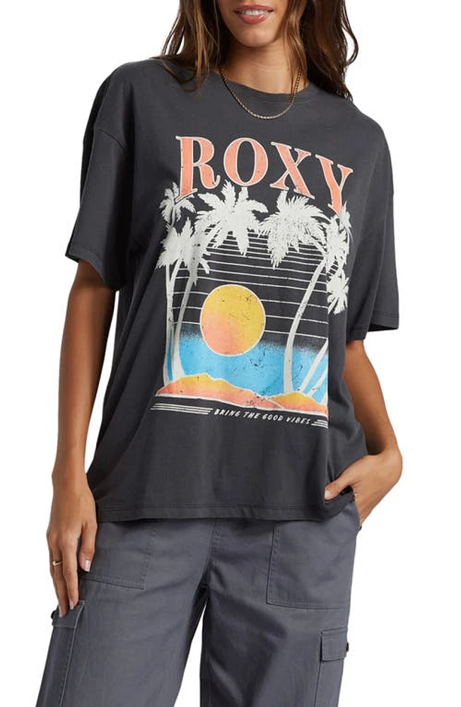 Roxy Bring the Good Vibes Graphic T-Shirt Phantom at Nordstrom,