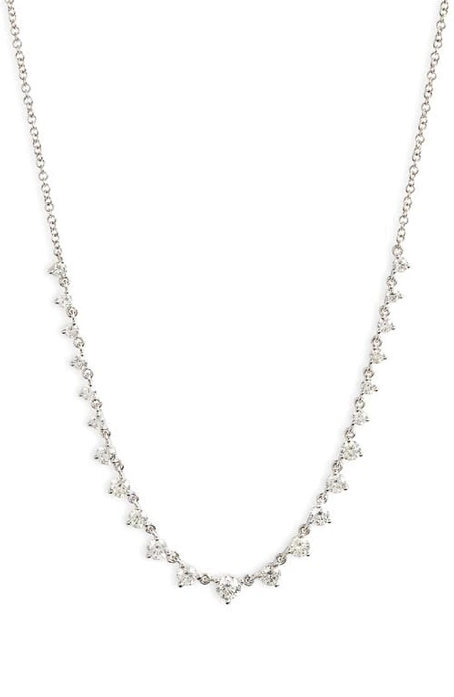 Meira T Diamond Frontal Necklace in White at Nordstrom, Size 18