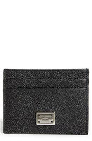 Dolce & Gabbana Logo Plaque Leather Card Case in Black at Nordstrom