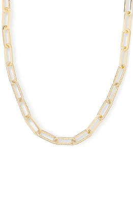 Melinda Maria Carrie Pavé Chain Link Necklace in Gold at Nordstrom