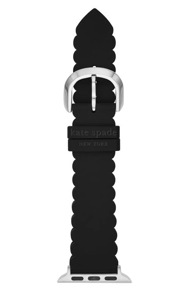 Kate Spade New York silicone 20mm Apple Watch watchband in Black at Nordstrom