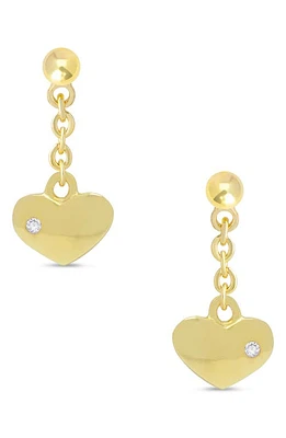 Lily Nily Kids' Heart Drop Earrings in Gold at Nordstrom