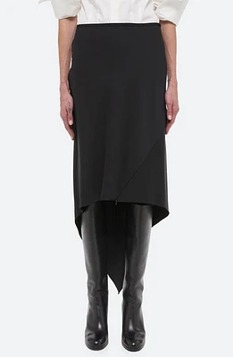 Helmut Lang Scarf Hem Virgin Wool Maxi Skirt at Nordstrom,