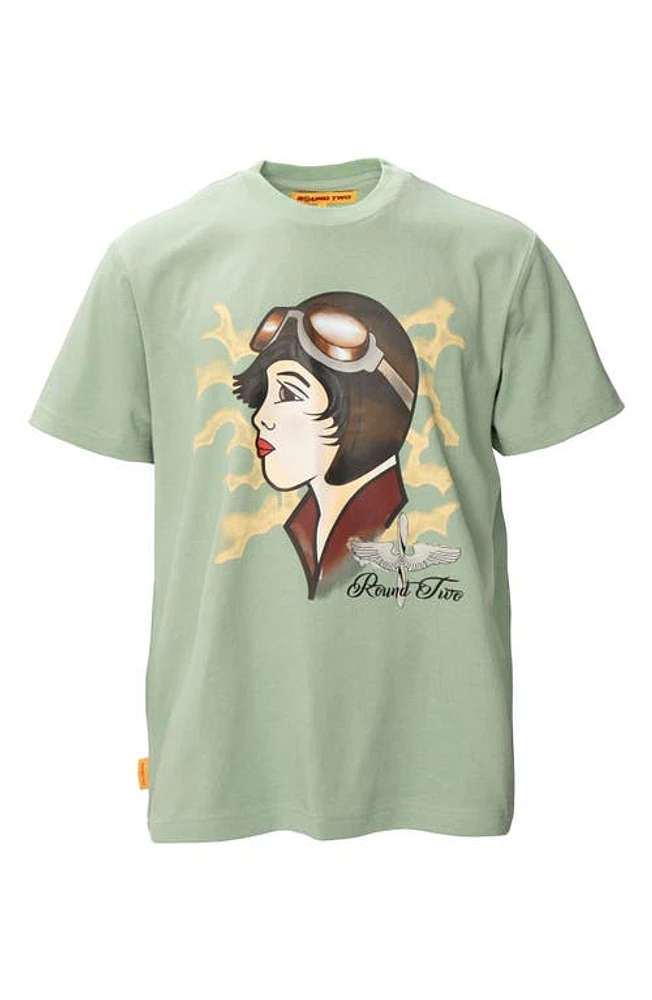 Round Two Pilot Graphic T-Shirt Mint at Nordstrom,