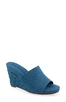 Aerosoles Pierce Quilted Wedge Sandal Denim W/Denim Heel at Nordstrom,