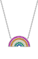 Lily Nily Kids' Rainbow Cubic Zirconia Pendant Necklace in Multi Silver at Nordstrom