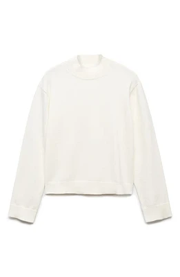 MANGO Perkins Mock Neck Sweater Ecru at Nordstrom,