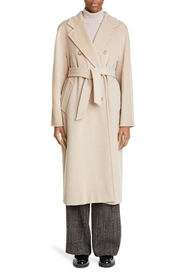 Max Mara Madame Double Breasted Wool & Cashmere Belted Coat in Sand at Nordstrom, Size 2