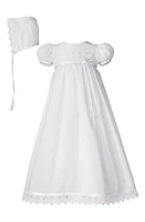 Little Things Mean a Lot Christening Gown & Hat Set White at Nordstrom,