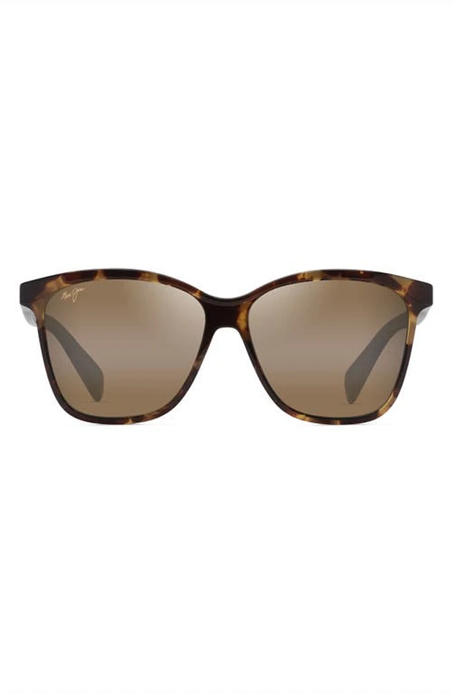 Maui Jim Liquid Sunshine Gradient PolarizedPlus2 Round Sunglasses in Tokyo Tortoise at Nordstrom