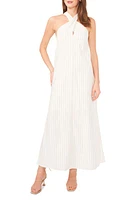 halogen(r) Twist Neck Maxi Dress New Ivory/Pinstripe at Nordstrom,