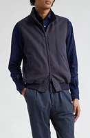 Thom Sweeney Linen Blouson Vest Navy at Nordstrom,