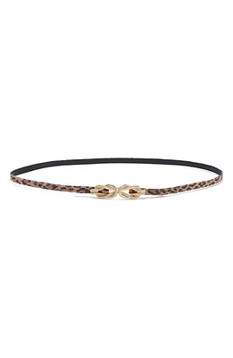 Raina Lilllian Genuine Calf Hair Rope Buckle Belt in Leopard at Nordstrom