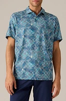 Rhone Performance Golf Polo Blue Geo Print at Nordstrom,