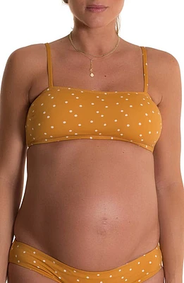 Pez D'Or Ana Bandeau Maternity Bikini Top Mustard at Nordstrom,