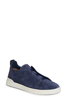 ZEGNA Triple Stitch Slip-On Sneaker Dark Blue Sld at Nordstrom,