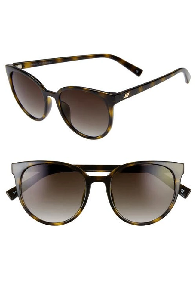 Le Specs Armada 54mm Cat Eye Sunglasses in Tortoise/Khaki Gradient at Nordstrom