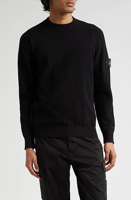 Stone Island Maglia Cotton Crewneck Sweater Black at Nordstrom,