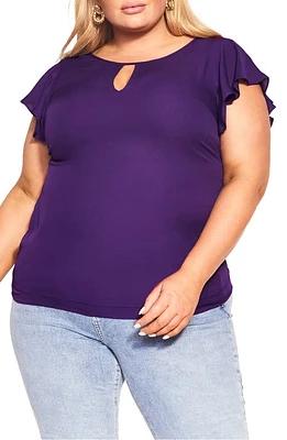 City Chic Sweet Waterfall Top in Petunia at Nordstrom, Size Xxs