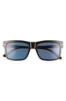 TOM FORD 54mm Blue Light Blocking Glasses & Clip-On Sunglasses in Black/Clear/Blue at Nordstrom