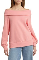 Nation LTD Cotton Off The Shoulder Sweatshirt Babydoll at Nordstrom,