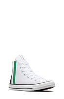 Converse Kids' Chuck Taylor All Star High Top Sneaker White/Green/Black at Nordstrom, M