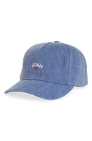 Noah Core Logo Denim Adjustable Baseball Cap in Ultramarine at Nordstrom