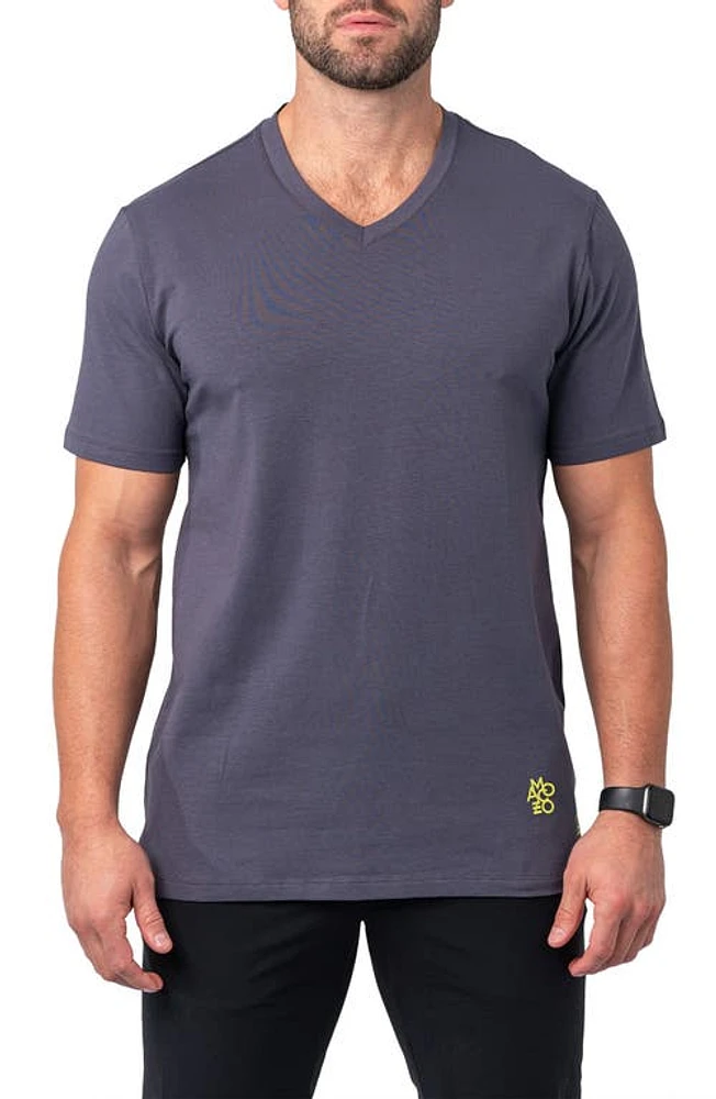 Maceoo Vivaldicore V-Neck Cotton T-Shirt Grey at Nordstrom,