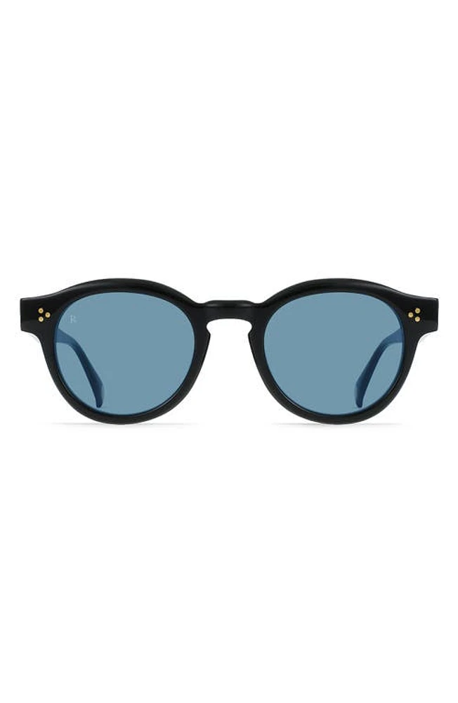 RAEN Zelti 49mm Small Round Sunglasses in Recycled Black/Blue at Nordstrom