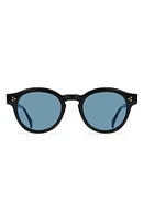 RAEN Zelti 49mm Small Round Sunglasses in Recycled Black/Blue at Nordstrom