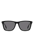 David Beckham Eyewear 55mm Polarized Rectangular Sunglasses in Black at Nordstrom