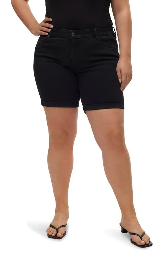 VERO MODA CURVE Luna Cuffed Denim Shorts at Nordstrom,