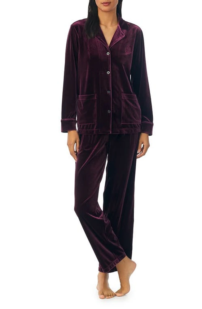 Lauren Ralph Lauren Velvet Pajamas in Burgundy at Nordstrom, Size Medium