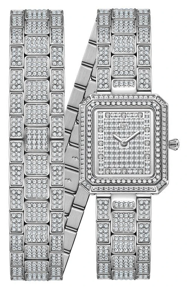 JBW Arc Diamond Wrap Bracelet Watch, 23mm in Silver at Nordstrom