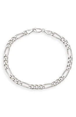 Argento Vivo Sterling Silver Men's Figaro Chain Bracelet at Nordstrom, Size 8.5