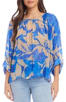 Karen Kane Abstract Print Blouson Sleeve Top at Nordstrom,