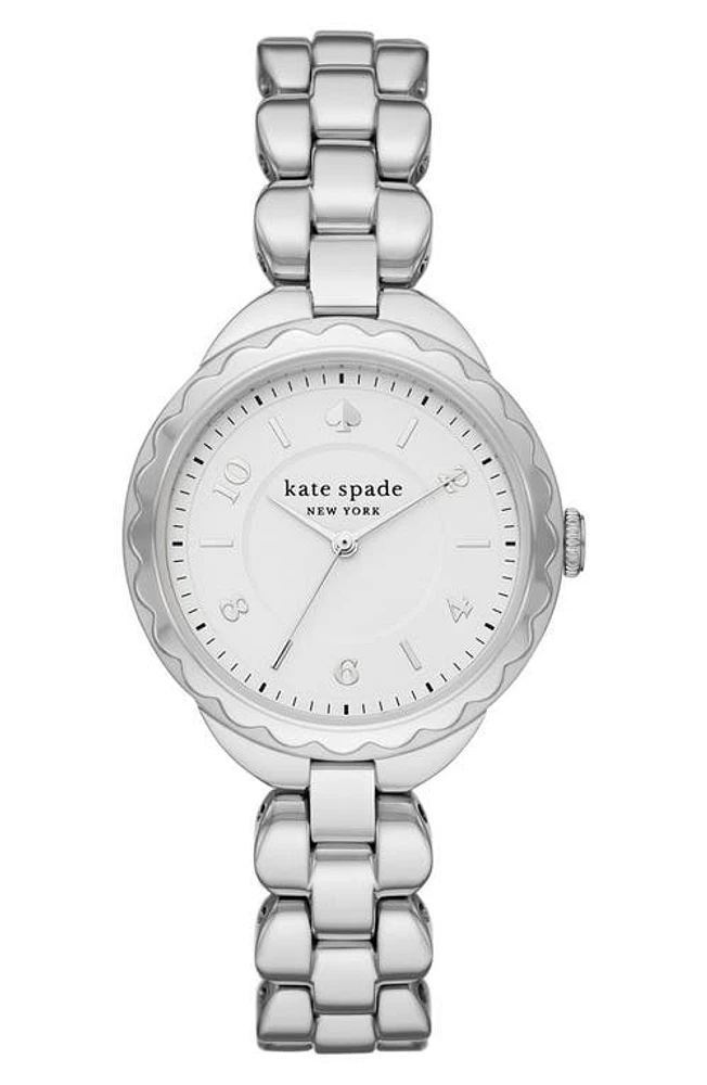 Kate Spade New York morningside scallop bracelet watch in Silver at Nordstrom