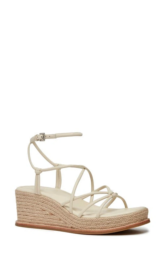 PAIGE Julia Ankle Strap Espadrille Platform Wedge Sandal Bone at Nordstrom,