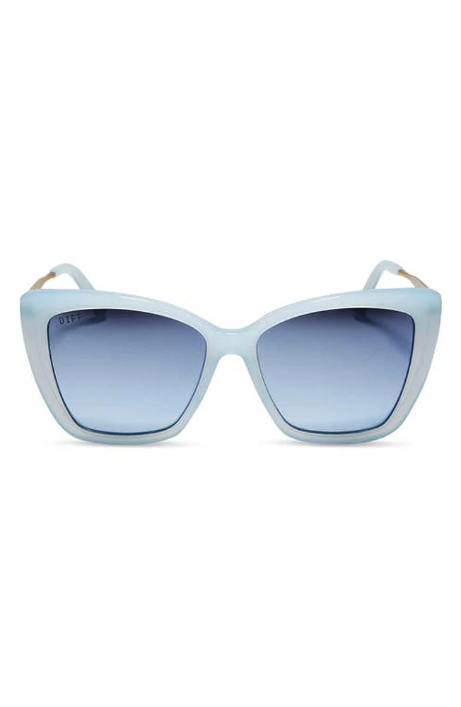 DIFF Becky II 56mm Cat Eye Sunglasses in Blue/Blue Gradient Flash at Nordstrom