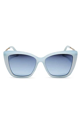 DIFF Becky II 56mm Cat Eye Sunglasses in Blue/Blue Gradient Flash at Nordstrom